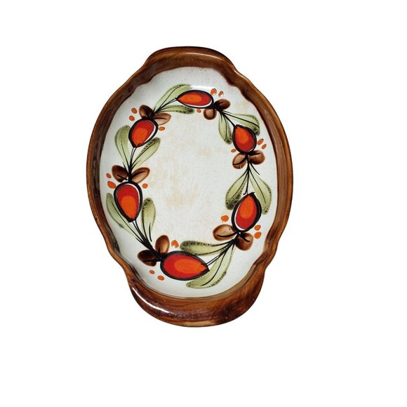 Vintage Bernau Ceramic Handmade & Painted Serving Bowl w/ Handles ~ GERMANY - Picture 1 of 3